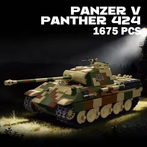 WW2 Military Panther Ausf G 424 Tank Building Blocks War World 2 Panzer V Tank Model Assembly Bricks