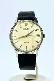 勞力士 9022 - Precision Oversize 、原裝米色面皮帶鋼錶(35 mm)、1210上鍊機芯、送代用皮帶連扣 ROLEX 9022 - Precision Oversize , O