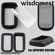 WISDOMEST Bike Computer Protective Cover, Shockproof With Tempered Film Speedometer Silicone , Non-slip Bicycle Computer Protector for IGPSPORT BSC100S Bike Accessories