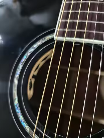 Jumbo Professional Guitar, Solid Top, Black Finish Guild Style 6-String Acoustic Electric Guitar