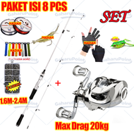 (beli 1 dapat 7) Joran Pancing 1 Set Reel Besi / pancing 1 set lengkap kuat /jorang pancing kuat 50k