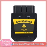1qipin.my V020 BT 4.0 Read Car Scanner Diagnostic Tool For Android/PC Engine Error Codes O-B-D II Co