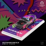 TIME MICRO TM644131 Nissan Skyline GT-R (R34) with Open-Engine Hood Axia #22 Livery Silver