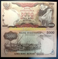 Uang Kuno 5000 Rupiah Penjala Ikan 1975 UNC