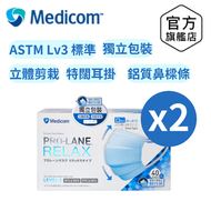 Medicom - ProLane Relax 醫用成人口罩 ASTM Lv3 - 藍色 40片/盒 x 2盒 #GMK211015_2 #皇牌口罩