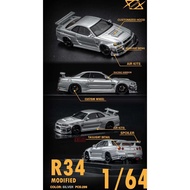 Error 404 1/64 Nissan Skyline GTR R34 modified Silver