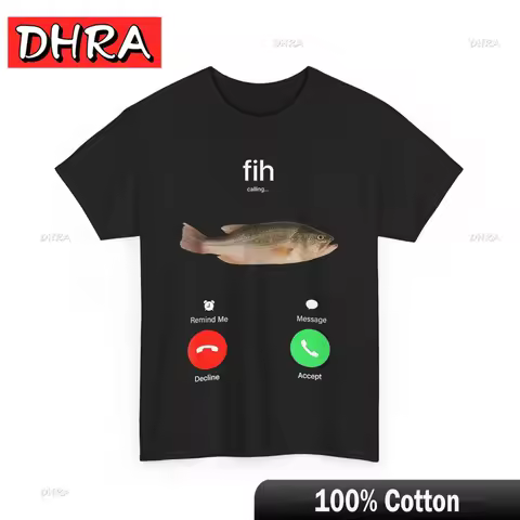 Fishing Shirt Fih Calling Remind Me Message Decline Accept Shirt Unique Tshirts Cool Creative Casual