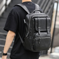 [COD] Han edition men's pu leather backpack for middle school students simple bag travel casual