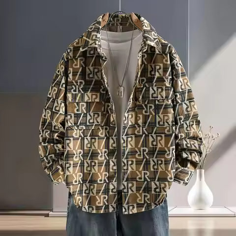 Spring Autumn With Print Trendy Denim Jackets Man Casual Cowboy Coat for Men Korean Cowboy Jacket