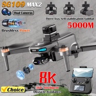Sg109 Max2 Gps Drone Professional Fpv 8k Dual Camera With 3-axis Gimbal 4km Brushless Gps Quadcopter