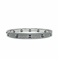 Cartier 卡地亞 Love 18K白金 寬版滿天星陶瓷手環 Size 17 Bracelet