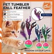 CATTO Pet Tumbler Ball Feather Pet Cat Play Ball Toy Pet Toy Cat Toy Teaser Mainan Kucing Ball Scrat