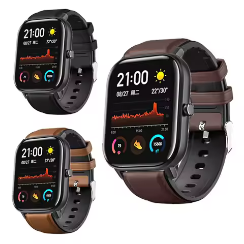 Genuine Leather Silicone Strap Band For Amazfit GTS Smart Watch Bracelet For Huami Amazfit BIP GTS 2