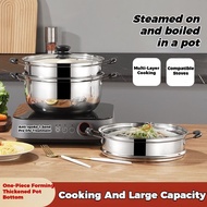 Thickened Soup Pot Stewed Soup Pot Milk Pot Hot Pot Electric Wood Anti Scalding Two-Layer Steamer St