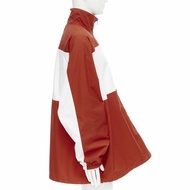 new BALENCIAGA Y2K red white colorblocked logo poplin track jacket IT46 S