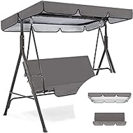 SJZLMB Patio Swing Canopy Cover Set,Universal Swing Canopy Cover and Swing Cushion Cover,Replacement Canopy Top Cover for Garden Swing Seats 3 Seater