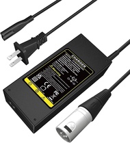 36V Electric Bike Charger 42V2A with 3-Pin XLR Connector Male for 36V Ebike Battery Adapter Power Co