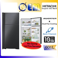 601L HITACHI 2 -Door Inverter Fridge 2-Pintu Peti Sejuk | Nano Titanium Refrigerator | R-V710P7M
