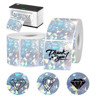 FOR Phomemo 241BT 246S D520 50mm LABEL Holographic Silver Laser diamond Gradient Thanks Card Sticker