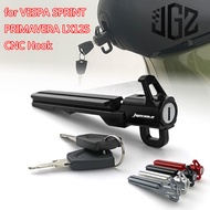 for VESPA Sprint s150 Primavera 150 lx125 s125 Seat Hook Lock Motorcycle CNC Luggage Hanger with Key