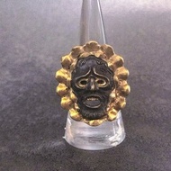 Brass&silver Mask Ring by GRYPHON
