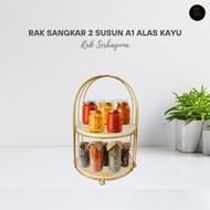 Yen 2-Tier Cage Rack A1 Wooden Multipurpose Rack Multipurpose Stacking Rack