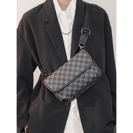 sling bag sling bag man Fashion Leather Plaid Street Chest Bag