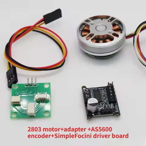 Thin Three-phase DC Brushless Hollow Shaft Motor 2803 FOC Pan-tilt Motor with AS5600 Encoder-