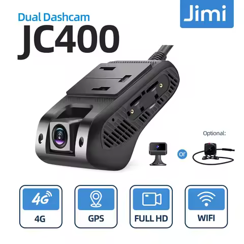 Jimi JC400 4G Dual Dash Cam With Live Stream Wifi Hotspot Vehicle Cameras GPS Tracking Multiple Alar