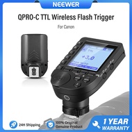 NEEWER QPRO-C อัพเกรดทริกเกอร์แฟลชไร้สาย TTL สำหรับ Canon 1/8000s HSS การออกแบบเอียง หน้าจอ LCD ขนาด