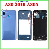 Back Housing +Frame For Samsung A30 A305 A305F With LCD Front Middle Frame &amp; Back Glass Battery Cover On Off Volume Buttons