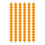 6Pcs 150cm Long Plastic Marigold Garland For Pooja, Altar Faux Garland, Diwali