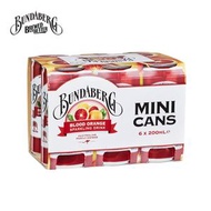 賓得寶（Bundaberg）血橙味含氣果汁飲料200ml*6 罐 澳洲原裝進口 0 酒精 血橙果香 綿密氣泡果汁飲品