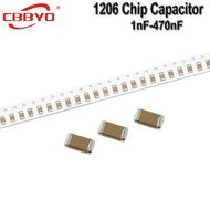 100pcs 1206 SMD Chip Multilayer Ceramic Capacitor 1nf-470nF 2.2nF 4.7nF 47nF 100nF 220nF