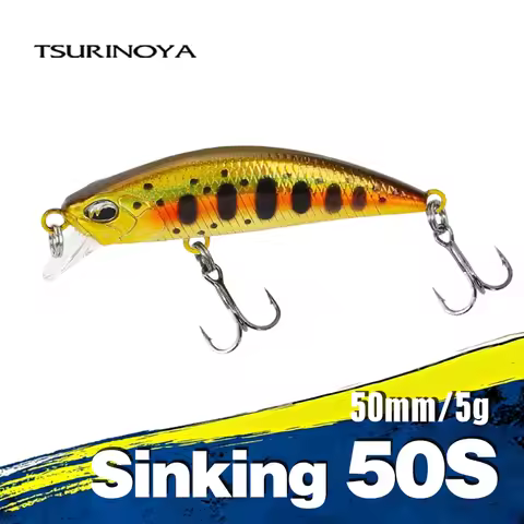 TSURINOYA Sinking Minnow Mini Hard Lure DW63 50S 50mm 5g Artificial Fishing Lure Wobblers Crankbait