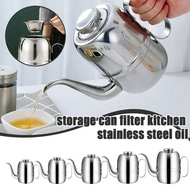 Kitchen Stainless Steel Oil Kettle Household Large-Capacity Seasoning Soy Leak-Proof Oil Sauce Vinegar Bottle Kettle M9L5