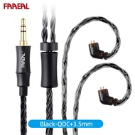 Faaeal 16-Strand OFC mạ bạc nâng cấp Cáp màu đen & màu xanh/đen/màu tím Tùy chọn tai nghe dòng 3.5/4