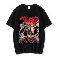 4e8z Short Sleeve T-Shirt Anime Graphic Print Berserk Guts Skull Knight Vintage Style For Men's
