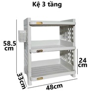 Kệ chữ nhật nhựa VIỆT NHẬT - 2 3 tầng úp chén bát muỗng đũa gia vị nhà bếp - 5528-2/3