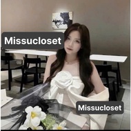 {DESIGNED ITEMS} Off-the-shoulder tafta shirt set with white A-line skirt party set off-the-shoulder