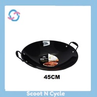 SNC - 45CM Black Enamel Wok / Two Handle Wok / Kuali Hitam