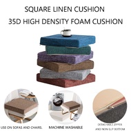 HL Square Linen Cushion 35D High Density Foam Cushion Tatami Thick Cushion/ Chair Cushion/ Seat Cush