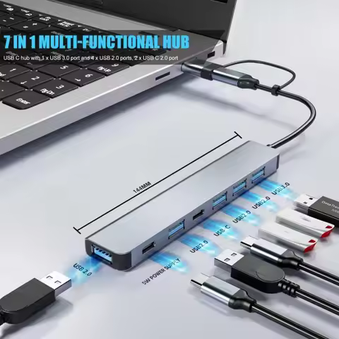 4/5/6/7/8 Ports USB C Hub to 4K HDMI-Compatible PD fast charge USB 3.0 2.0 HUB Type C Charging Docki