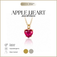 MERAH Apple Heart Necklace - Red Heart Necklace - Titanium
