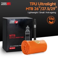（2 Pieces）ThinkRider 53g MTB Ultralight Bike Inner Tube Mountain Bicycle MTB Bike 26/27.5/29x1.9-2.5