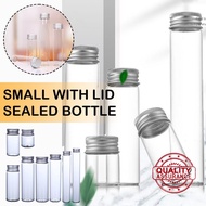 Transparent Small Glass Bottle Flat-bottomed Plastic Clear Test Tubes With Screw Caps Candy P2v6