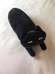 NITORI Black Cat Long Pillow Soft Plush Toy Cute Cartoon Kitty Cushion Comfortable Polyester Filling