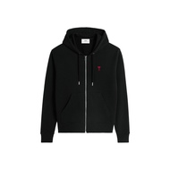 AMI PARIS Ami De Coeur Zipped Hoodie Black/Red (SS24)