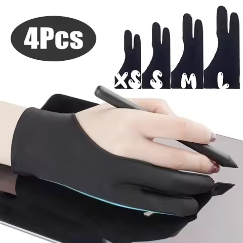 1-4pcs Drawing Glove Anti-touch Two-Fingers Gloves for IPad Graphics Drawing Tablet Sketch Artist Sm