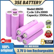 100% Original 35E 20A Discharge Rechargeable Battery 3500mAh INR18650 35E 1-200pcs for Flashlight Ba
